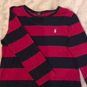 Stripped, quarter length sleeve Ralph Lauren top